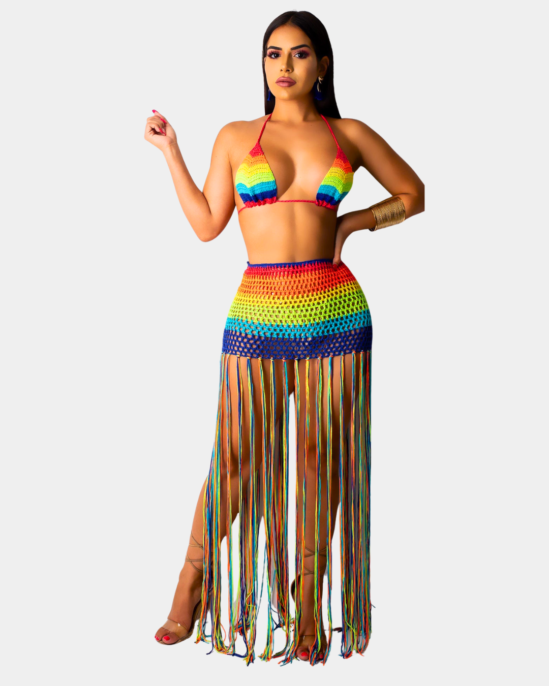Rainbow Tassel Crochet Set