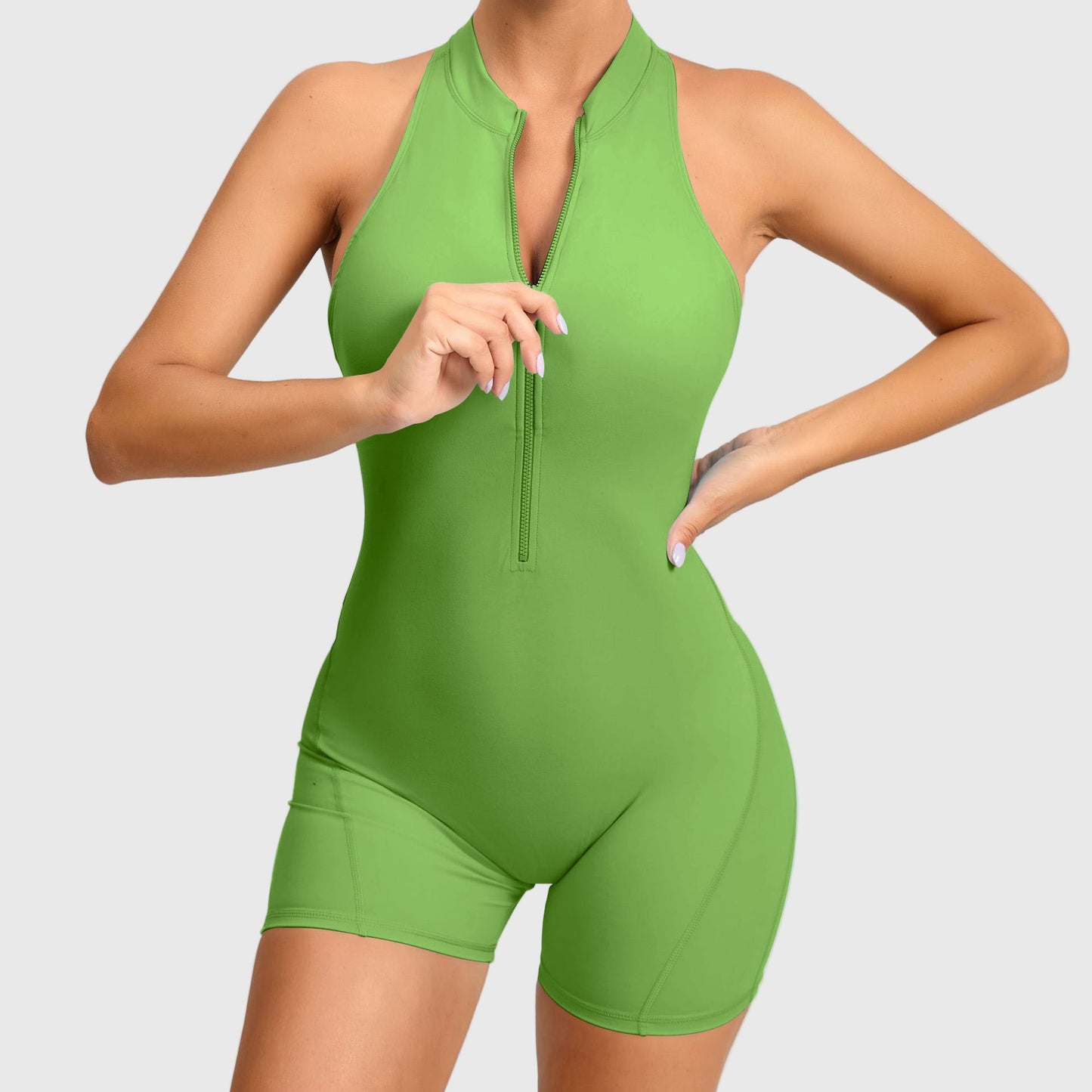 Zippered Yoga Fitness Jumpsuit