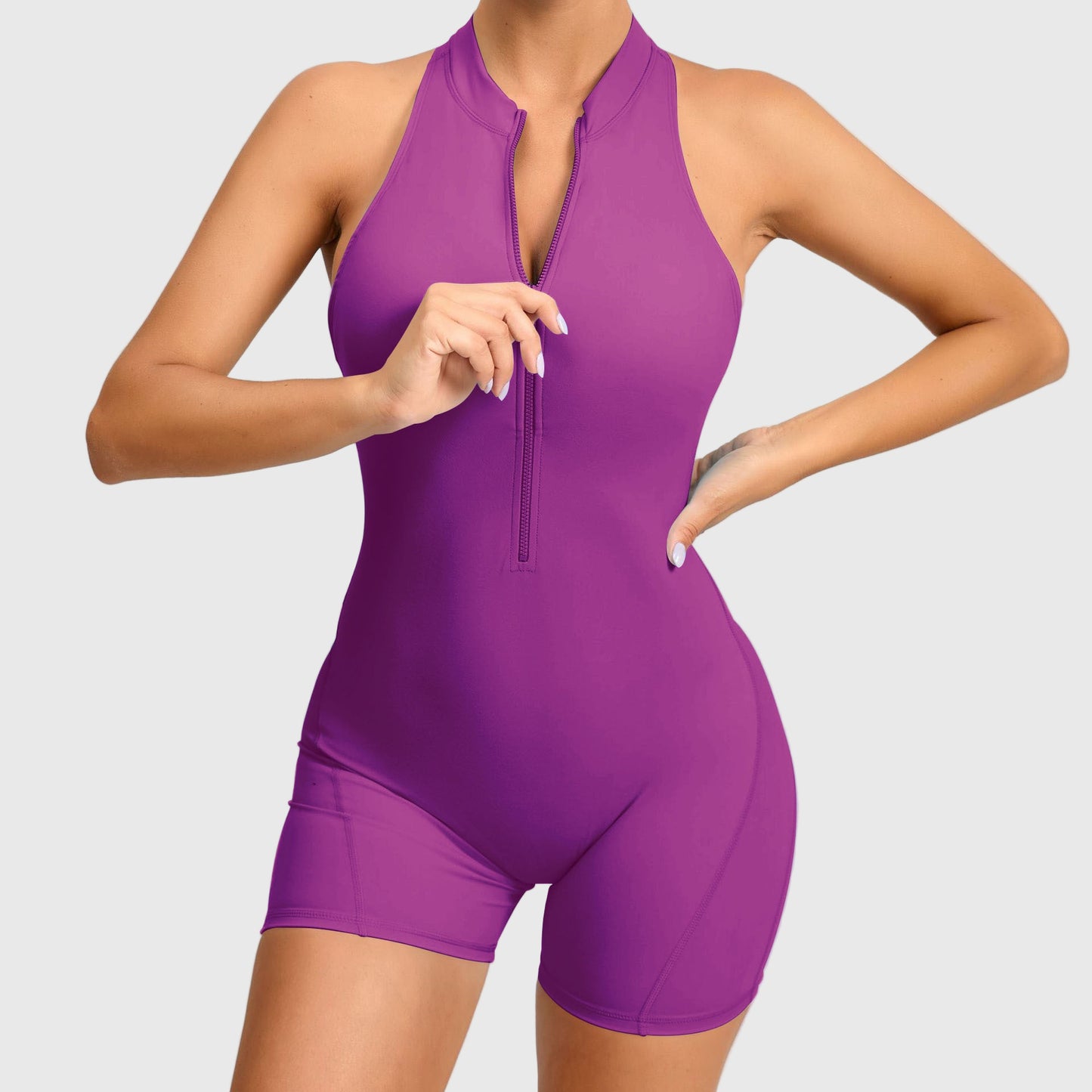 Zippered Yoga Fitness Jumpsuit