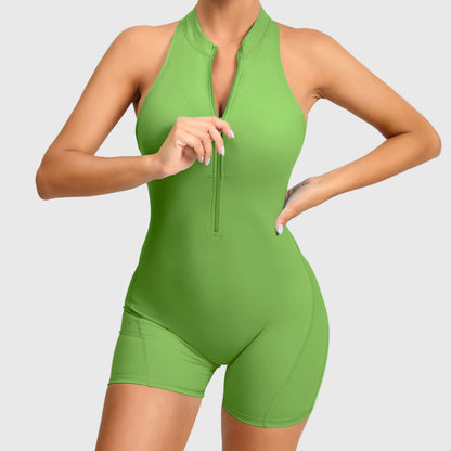 Zippered Yoga Fitness Jumpsuit